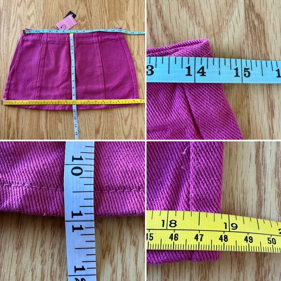 Pink Micro Mini Denim Skirt PrettyLittleThing Size 2 Festival Coquette Baddie - Picture 8 of 8